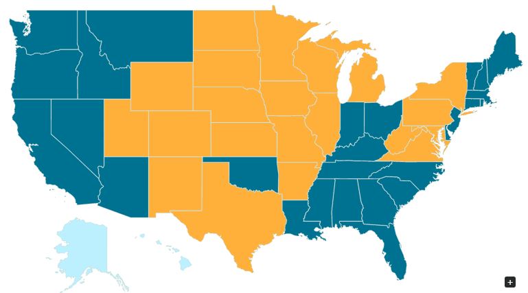 States with CWD in Deer